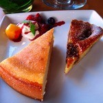上野の森PARK SIDE CAFE - ベイクドチーズケーキといちじくのタルト