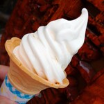 Toufudokoro Mikawaya - お目当ての「豆乳ソフトクリーム」を！ﾟ+.ヽ(≧▽≦)ﾉ.+ﾟ豆乳の優しい甘さ…美味しい！(ﾟ∀ﾟ*)すっきりさっぱりペロリといただきました！サンドの伊達ちゃん風に言うと、ヘルシーだからカロリーゼロ！