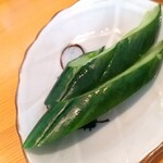 そば処元気屋 - キュウリのお漬物