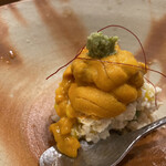 鮨二代目太郎 - ウニとアワビの白和え