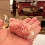 ペレグリーノ - サンダニエーレ産プロシュートで米のリゾットを巻きます