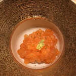 寿し道 桜田 - いくらと塩だけ　たんぱく質が若干固まる状態でイクラを食べたのは初めて