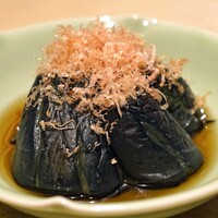 うなぎ 目白ぞろ芽 - 茄子揚げ浸し