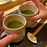 ひらまつ - まん防につき、緑茶で乾杯