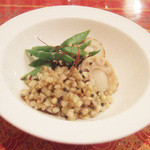 ガネーシュ - 2012秋を愉しむコース(3500円)の帆立と蕎麦の実のポリヤル