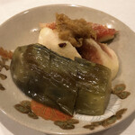 うを徳 - 水茄子、京都の無花果、ごまペースト