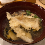 うを徳 - そうめんかぼちゃ、鱚天、佐渡の鮑、球磨川のすっぽんのお椀