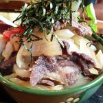 仙人小屋 - 熊肉と玉ねぎがたっぷり