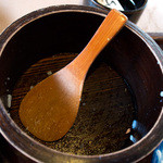 竹屋 - まさかの空っぽのおひつ。自分でもびっくり。