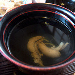 竹屋 - 肝吸。とても優しい上品なお味。柚子の皮も入っていて爽やか。