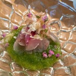 スシコーヒー - 鯵の緑酢和え