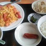 Taiwan Ryouri Kisshou - エビとたまごとトマト炒め　のセット