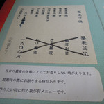 胡桃亭 - メニュー