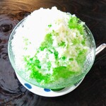 Kura cafe sara - かき氷（メロン）練乳かけ