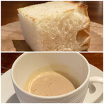 蒼 - さかな人 長谷川さんより長井の赤座海老 ビスクと共に
      いついただいてもこんなに美味しいビスクは、峯村シェフにしか作れないスペシャリテです。
      パンを付けても良し、赤座海老にも勿論良し、最高でございます♪