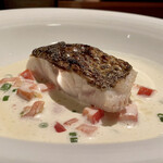 蒼 - 相模湾さかな人より神経締め黒陸奥本日の仕立て
      黒陸奥は脂がありながら上品！
      魚の出汁とオリーブオイルを乳化させたピルピルソース、独特なクリーム感が軽やか、黒陸奥に馴染みこれは美味しいな♪