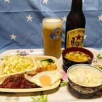 メッツゲライ テラ - ８月１５日最終日の夕飯に、ハラミスモーク、フライパンで温め、目玉焼きと共に