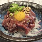 Raw meat yukhoe with homemade salt koji sauce