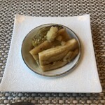 由布岳一望の宿 美星 - 焼き茄子と煮穴子の冷製仕立て
                                
                                穴子とアイスクリームが一緒に口の中に！最高！