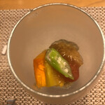 由布岳一望の宿 美星 - 夏野菜の酢浸し
      
      冷やしたワイングラス‼︎
      やられたー笑