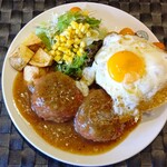 おとなのヒッコリー - ジャーマンロコモコ1280円
      ✿十六穀米・ライス大盛り無料♪
      ✿2倍サイズ  ➕530円♪
      
      