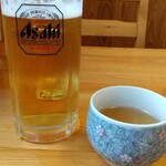 Soba Nomikui Dokoro Misato - 冷たいお茶と生ビール(アサヒスパドラ)