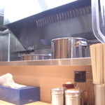 ラーメン雷鳥 - 一番手前のカウンター席