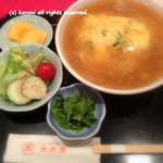 中国料理 大成閣 - フカヒレ天津飯（サラダ・フルーツ付）1,050円