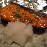近又 - 焼物　鱒木の芽焼き、大根おろし加減酢和え、はじかみ２
