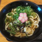 驛麺家 - かけうどん(税込)330円＋山菜(税込)50円 (2021.08.24)