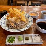 Awayokubaa - 海老10冷やし蕎麦　1500円　＋　蕎麦大盛り　100円