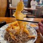 Awayokubaa - 海老10冷やし蕎麦　1500円　＋　蕎麦大盛り　100円