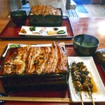 うなぎく - うな重特上（ご飯大盛り）＆ きも焼（２人前）