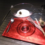 エクアトゥール - 帆立のプリン　紫雲丹と毛蟹のカクテル