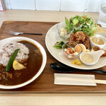 nongo-kitchen - アップデートした牛すじカレーに塩麹の唐揚げをメインとしたプレートの2皿♪