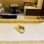 日本橋 蕎ノ字 - ◆サザエ（静岡・南伊豆）の肝　　　　　　　　　　　　　　　　　　　　　　　◎肝の天ぷらはコクと旨味があり病み付きになる美味さ！