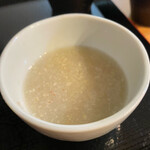 染地台 藪蕎麦 - 別仕立て石臼挽きの粗挽き粉使用の蕎麦湯