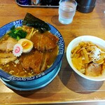 ハマカゼ拉麺店 - 特製中華そば(ミニパーコー追加トッピング) & 支那竹飯