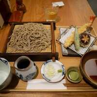 手打ち蕎麦 欅 - 大海老と野菜の天せいろ