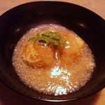 酒陶　築地 - 寒茸すりながし　芝えびレンコンまんじゅう