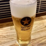 天ぷらスタンド KITSUNE - サッポロ生ビール黒ラベル