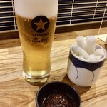 天ぷらスタンド KITSUNE - サッポロ生ビール黒ラベル
お通し