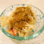 天ぷら料理 さくら - 釧路産毛がに　ボイル　みそポン酢かけ