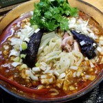 ラーメン巌哲 - 冷やし麻婆麺＋パクチー