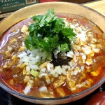 ラーメン巌哲 - 冷やし麻婆麺＋パクチー