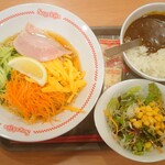 スガキヤ - 冷しラーメン（ビーフカレー・サラダセット）