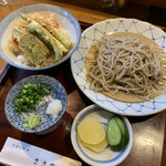 ささ家 - 昼限定メニューから、せいろ蕎麦とミニ天丼　¥1300(税込)