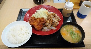 Katsuya - 豚ロースタレカツと牛焼肉の合い盛り定食