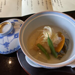 皆美館 - 焚だし　蓮根餅白ダツ餡かけ