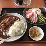 台湾料理 幸楽園 - 冷麺セット 980円（中華冷麺とカレー飯）